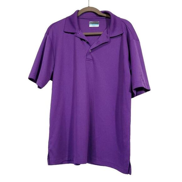 Pga Tour Golf Polo Purple Mens Shirt Collared Airflux Sport Size Large - Picture 1 of 6